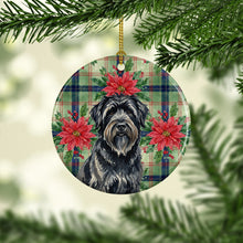 Load image into Gallery viewer, Bouvier des Flandres Christmas PoinsettIas Ceramic Ornament