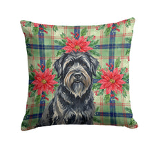 Load image into Gallery viewer, Bouvier des Flandres Christmas PoinsettIas Throw Pillow