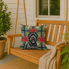 Load image into Gallery viewer, Bouvier des Flandres Christmas PoinsettIas Throw Pillow