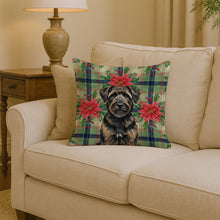 Load image into Gallery viewer, Brindle Bouvier des Flandres Christmas PoinsettIas Throw Pillow