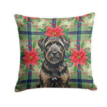 Load image into Gallery viewer, Brindle Bouvier des Flandres Christmas PoinsettIas Throw Pillow