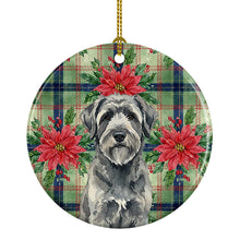 Load image into Gallery viewer, Gray Bouvier des Flandres Christmas PoinsettIas Ceramic Ornament