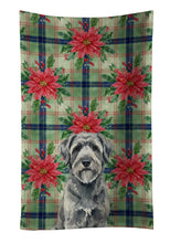Load image into Gallery viewer, Gray Bouvier des Flandres Christmas PoinsettIas Kitchen Towel