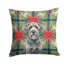 Load image into Gallery viewer, Gray Bouvier des Flandres Christmas PoinsettIas Throw Pillow