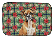 Load image into Gallery viewer, Boxer Christmas PoinsettIas Dish Drying Mat