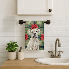Load image into Gallery viewer, White Boxer Christmas PoinsettIas Kitchen Towel