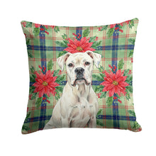 Load image into Gallery viewer, White Boxer Christmas PoinsettIas Throw Pillow