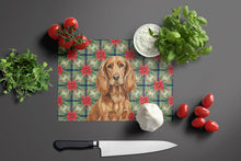 Load image into Gallery viewer, Boykin Spaniel Christmas PoinsettIas Glass Cutting Board