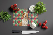 Load image into Gallery viewer, Bracco Italiano Christmas PoinsettIas Glass Cutting Board