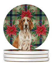 Load image into Gallery viewer, Bracco Italiano Christmas PoinsettIas Large Sandstone Coasters Pack of 4