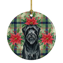 Load image into Gallery viewer, Black Briard Christmas PoinsettIas Ceramic Ornament