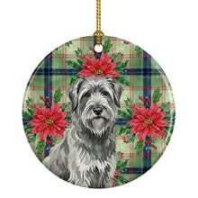 Load image into Gallery viewer, Gray Briard Christmas PoinsettIas Ceramic Ornament
