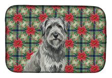Load image into Gallery viewer, Gray Briard Christmas PoinsettIas Dish Drying Mat