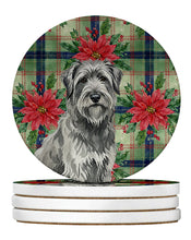 Load image into Gallery viewer, Gray Briard Christmas PoinsettIas Large Sandstone Coasters Pack of 4