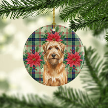 Load image into Gallery viewer, Tawny Briard Christmas PoinsettIas Ceramic Ornament