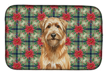Load image into Gallery viewer, Tawny Briard Christmas PoinsettIas Dish Drying Mat
