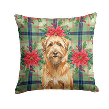 Load image into Gallery viewer, Tawny Briard Christmas PoinsettIas Throw Pillow