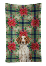 Load image into Gallery viewer, Liver and White Brittany Christmas PoinsettIas Kitchen Towel