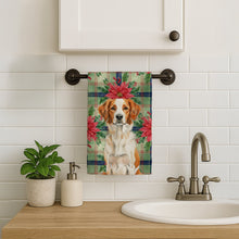 Load image into Gallery viewer, Orange and White Brittany Christmas PoinsettIas Kitchen Towel