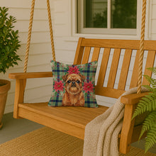 Load image into Gallery viewer, Belge Brussels Griffon Christmas PoinsettIas Throw Pillow