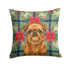 Load image into Gallery viewer, Belge Brussels Griffon Christmas PoinsettIas Throw Pillow