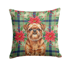 Load image into Gallery viewer, Red Brussels Griffon Christmas PoinsettIas Throw Pillow