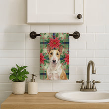 Load image into Gallery viewer, Fawn and White Bull Terrier Christmas PoinsettIas Kitchen Towel