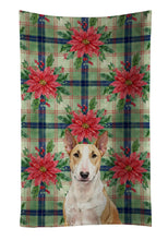 Load image into Gallery viewer, Fawn and White Bull Terrier Christmas PoinsettIas Kitchen Towel