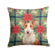 Load image into Gallery viewer, Red and White Bull Terrier Christmas PoinsettIas Throw Pillow