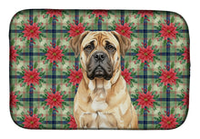 Load image into Gallery viewer, Bullmastiff Christmas PoinsettIas Dish Drying Mat