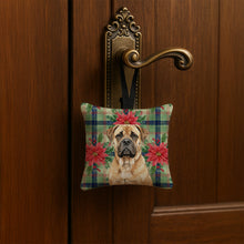 Load image into Gallery viewer, Bullmastiff Christmas PoinsettIas Hanging Square Fabric Ornament 3.5 x 3.5