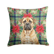 Load image into Gallery viewer, Bullmastiff Christmas PoinsettIas Throw Pillow