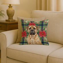 Load image into Gallery viewer, Bullmastiff Christmas PoinsettIas Throw Pillow