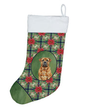Load image into Gallery viewer, Red Bullmastiff Christmas PoinsettIas Holiday Stocking