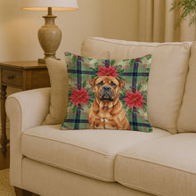 Load image into Gallery viewer, Red Bullmastiff Christmas PoinsettIas Throw Pillow