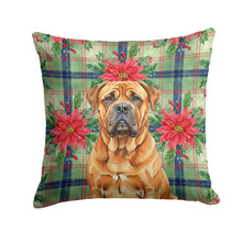Load image into Gallery viewer, Red Bullmastiff Christmas PoinsettIas Throw Pillow