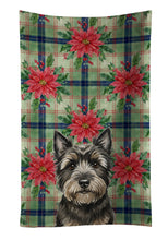 Load image into Gallery viewer, Black Cairn Terrier Christmas PoinsettIas Kitchen Towel