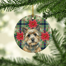 Load image into Gallery viewer, Cairn Terrier Christmas PoinsettIas Ceramic Ornament