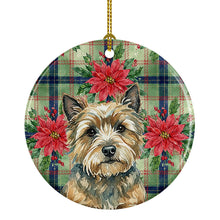 Load image into Gallery viewer, Cairn Terrier Christmas PoinsettIas Ceramic Ornament