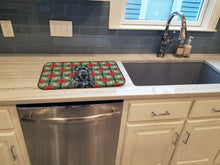 Load image into Gallery viewer, Cane Corso Christmas PoinsettIas Dish Drying Mat