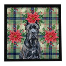 Load image into Gallery viewer, Cane Corso Christmas PoinsettIas Framed Metal Print