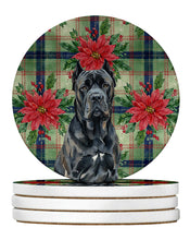 Load image into Gallery viewer, Cane Corso Christmas PoinsettIas Large Sandstone Coasters Pack of 4