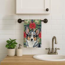 Load image into Gallery viewer, Blue Merle Cardigan Welsh Corgi Christmas PoinsettIas Kitchen Towel
