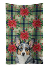 Load image into Gallery viewer, Blue Merle Cardigan Welsh Corgi Christmas PoinsettIas Kitchen Towel