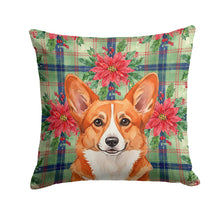 Load image into Gallery viewer, Red Cardigan Welsh Corgi Christmas PoinsettIas Throw Pillow