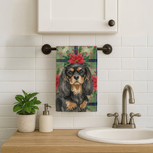 Load image into Gallery viewer, Black and Tan Cavalier Spaniel Christmas PoinsettIas Kitchen Towel