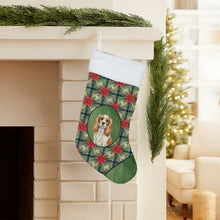 Load image into Gallery viewer, Blenheim Cavalier Spaniel Christmas PoinsettIas Holiday Stocking