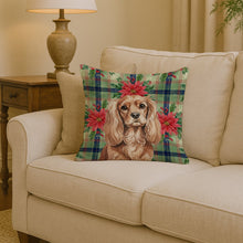 Load image into Gallery viewer, Ruby Cavalier Spaniel Christmas PoinsettIas Throw Pillow