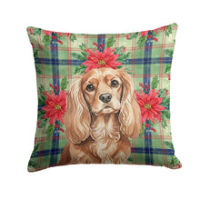 Load image into Gallery viewer, Ruby Cavalier Spaniel Christmas PoinsettIas Throw Pillow
