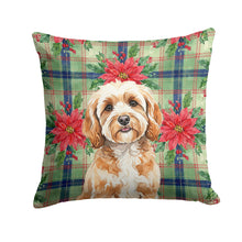 Load image into Gallery viewer, Cavapoo Christmas PoinsettIas Throw Pillow